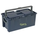 Raaco Plastic Tool Box, 136594, 540 x 296 x 230 mm, Padlockable, 2 Compartments, 1 Tray, Grey