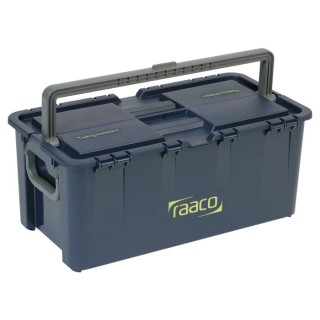 Raaco Plastic Tool Box, 136594, 540 x 296 x 230 mm, Padlockable, 2 Compartments, 1 Tray, Grey