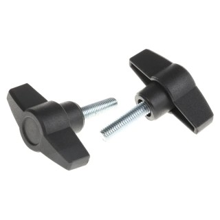 RS PRO Black Thermoplastic Wing Clamping Knob with Threaded Stud, 60 mm Diameter, 30 mm Thread Length 169-323