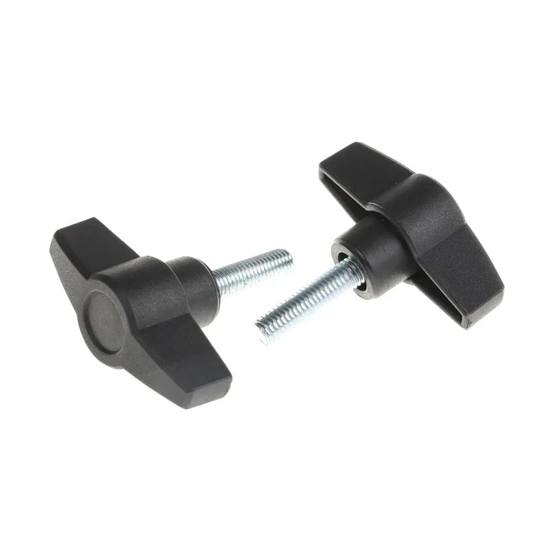 RS PRO Black Thermoplastic Wing Clamping Knob with Threaded Stud, 60 mm Diameter, 30 mm Thread Length 169-323