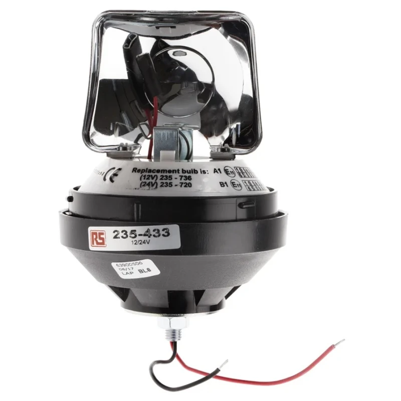 RS PRO V10994 Series Multi-Colour Rotating Beacon 24V DC Flexi DIN Magnetic Single Point Incandescent Bulb 235-433