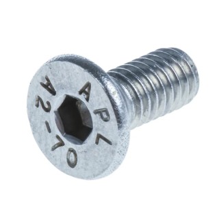 RS PRO Plain Stainless Steel Hex Socket Countersunk Screw M4 x 10 mm DIN 7991 Grade A Hex Drive 171-815