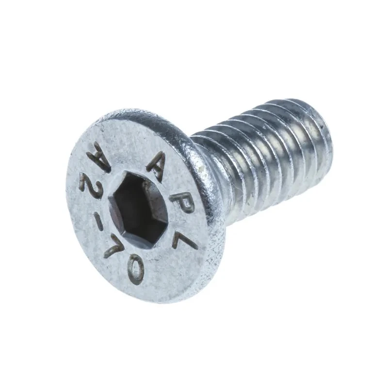 RS PRO Plain Stainless Steel Hex Socket Countersunk Screw M4 x 10 mm DIN 7991 Grade A Hex Drive 171-815
