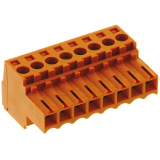 Weidmüller BL Series Pluggable Terminal Block, 8 Contacts, 3.5 mm Pitch, 1 Row, 300 V, Orange, Female 1597420000