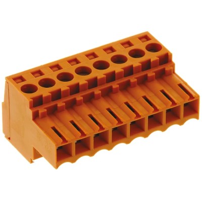 Weidmüller BL Series Pluggable Terminal Block, 8 Contacts, 3.5 mm Pitch, 1 Row, 300 V, Orange, Female 1597420000