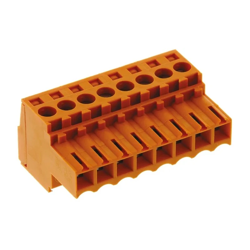 Weidmüller BL Series Pluggable Terminal Block, 8 Contacts, 3.5 mm Pitch, 1 Row, 300 V, Orange, Female 1597420000