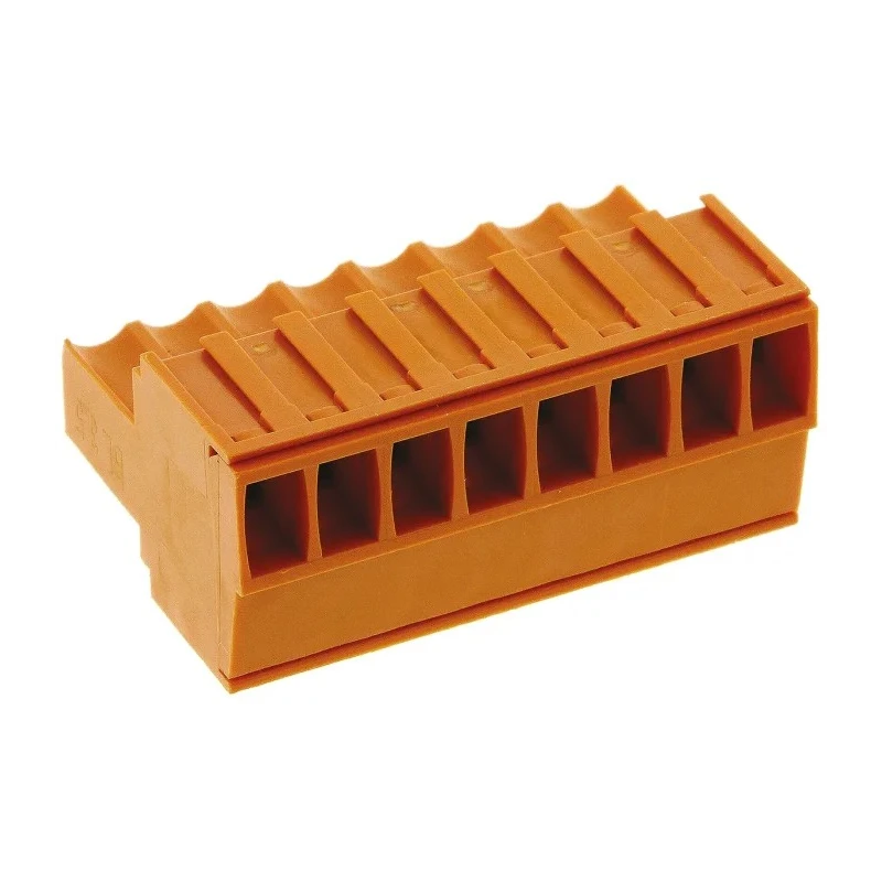Weidmüller BL Series Pluggable Terminal Block, 8 Contacts, 3.5 mm Pitch, 1 Row, 300 V, Orange, Female 1597420000