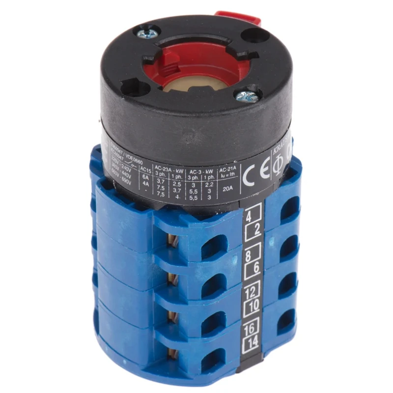 Kraus & Naimer Rotary Knob Actuator, 3 Position, 60° Angle, 20A, Panel Mount, IP65, 660V CA10.A213/GBA001.*FT