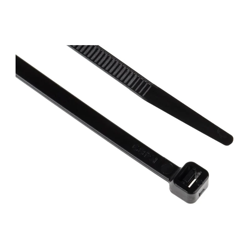 RS PRO Cable Tie Non-Releasable 190mm x 4.8mm Black Polyamide 66 Flame Retardant 233-461