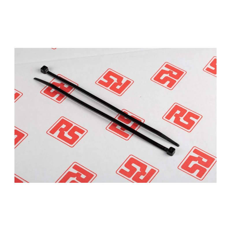 RS PRO Cable Tie Non-Releasable 190mm x 4.8mm Black Polyamide 66 Flame Retardant 233-461