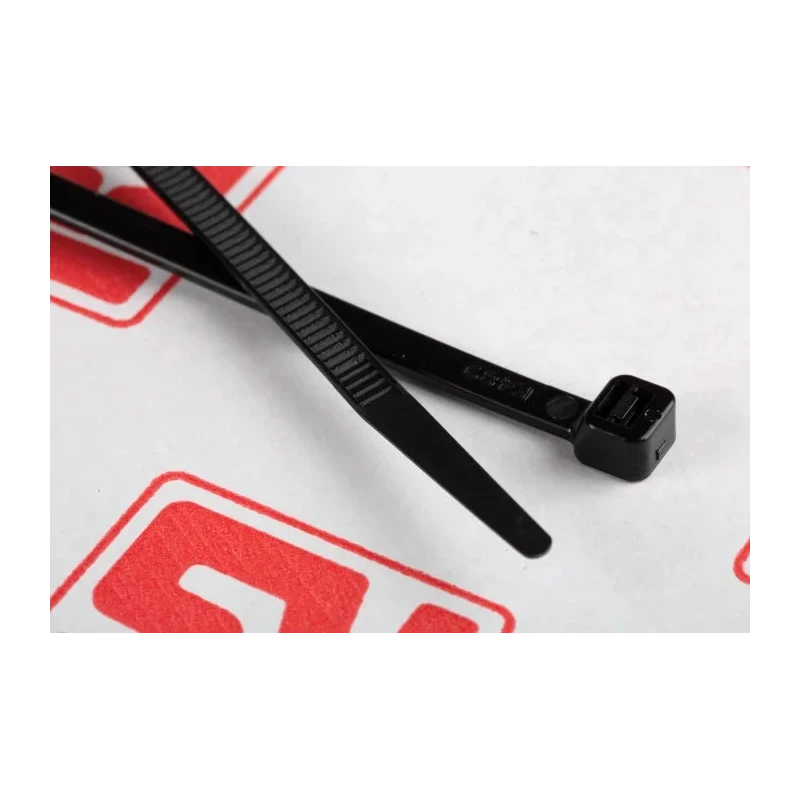 RS PRO Cable Tie Non-Releasable 190mm x 4.8mm Black Polyamide 66 Flame Retardant 233-461