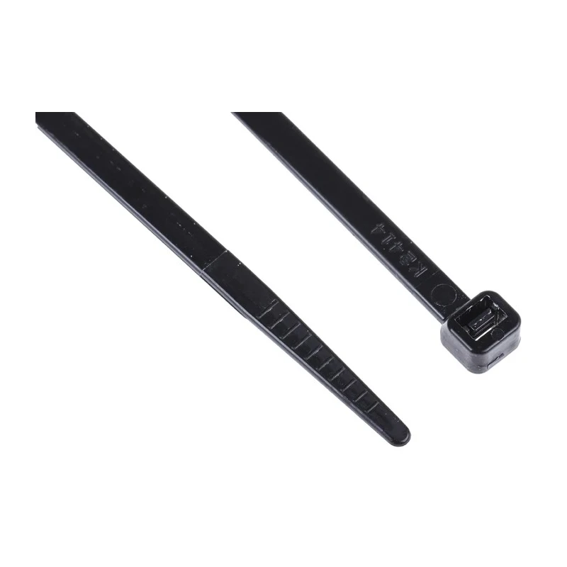 RS PRO Non-Releasable Cable Tie, Black Polyamide 66, 368 mm x 4.8 mm, Flame Retardant, 233-483