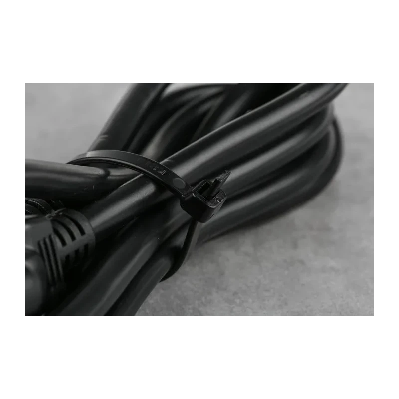 RS PRO Non-Releasable Cable Tie, Black Polyamide 66, 368 mm x 4.8 mm, Flame Retardant, 233-483