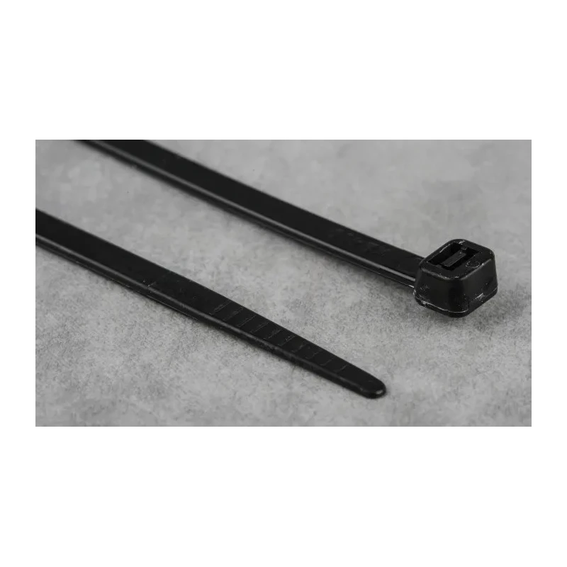 RS PRO Non-Releasable Cable Tie, Black Polyamide 66, 368 mm x 4.8 mm, Flame Retardant, 233-483