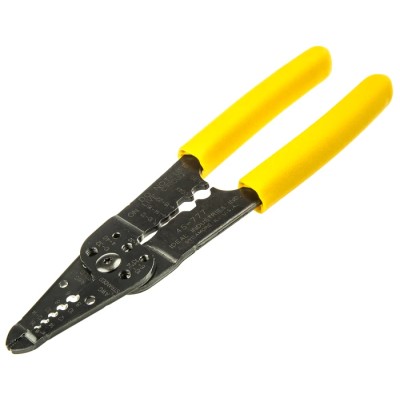 Ideal Multi-Core, Single Core Insulated Wire Stripper, 18–8 AWG, 209mm, Steel, 7-in-1, Insulated Handle 45-777
