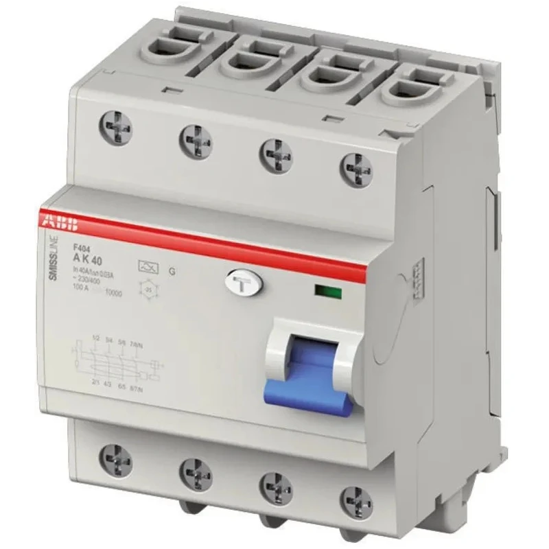 ABB Residual Current Circuit Breaker, 3-Pole, 40A, 30mA, Type A, 1kA, 400V AC F404 2CCF544310E0400 - F404A-K40/0.03,2CC