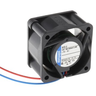 ebm-papst 400 Series Axial Fan 12V DC 19 m³/h 2.4 W 200 mA 40x40x25.4 mm Ball Bearing 412J
