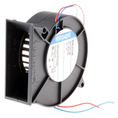 ebm-papst RL65-21/14H DC Centrifugal Fan, 24V, 61 m³/h Airflow, Ball Bearing, PWM Output, 93.5 x 97 x 33 mm