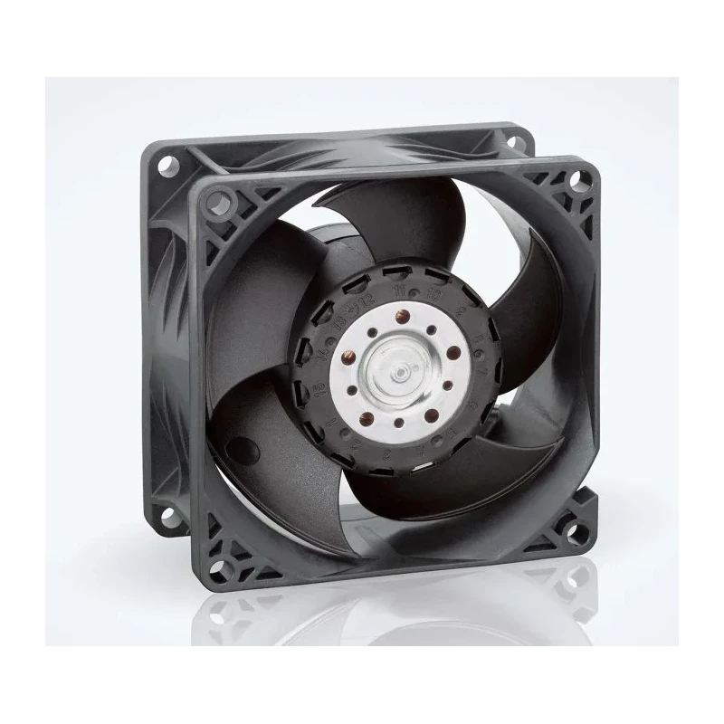 ebm-papst  8200 J Series Axial Fan 24V DC 132.6 m³/h 10.8 W 417 mA IP20 80x80x38 mm Ball Bearing