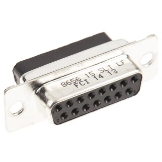 Amphenol Communications Solutions 8656 Series 15 Way Straight Female Cable D-Sub Connector 2.74 mm Pitch, Crimp 865615SLTLF