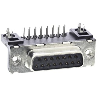 Amphenol Communications Solutions Delta D-Sub Connector 15 Way Right Angle Female Through Hole 2.74 mm Pitch D15S13A4GX00LF