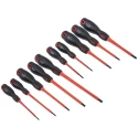 RS PRO Insulated Screwdriver Set, Phillips, Pozidriv, Slotted Tips, ESD Safe, 10 Pieces, 1000V, Chrome Molybdenum 253-015