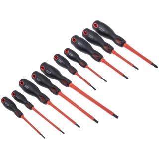 RS PRO Insulated Screwdriver Set, Phillips, Pozidriv, Slotted Tips, ESD Safe, 10 Pieces, 1000V, Chrome Molybdenum 253-015