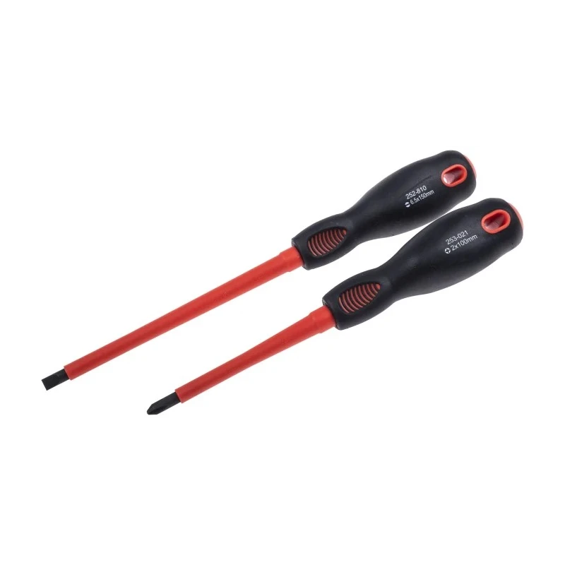 RS PRO Insulated Screwdriver Set, Phillips, Pozidriv, Slotted Tips, ESD Safe, 10 Pieces, 1000V, Chrome Molybdenum 253-015