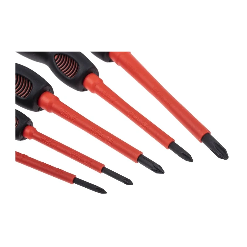 RS PRO Insulated Screwdriver Set, Phillips, Pozidriv, Slotted Tips, ESD Safe, 10 Pieces, 1000V, Chrome Molybdenum 253-015