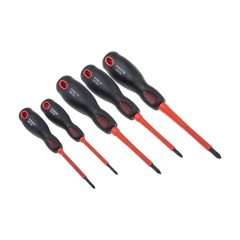 RS PRO Insulated Screwdriver Set, Phillips, Pozidriv, Slotted Tips, ESD Safe, 10 Pieces, 1000V, Chrome Molybdenum 253-015