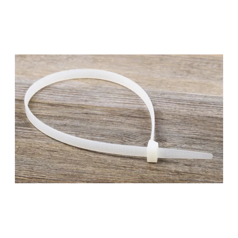 RS PRO Cable Tie Non-Releasable 380 mm x 7.6 mm Natural Polyamide 66 178-513