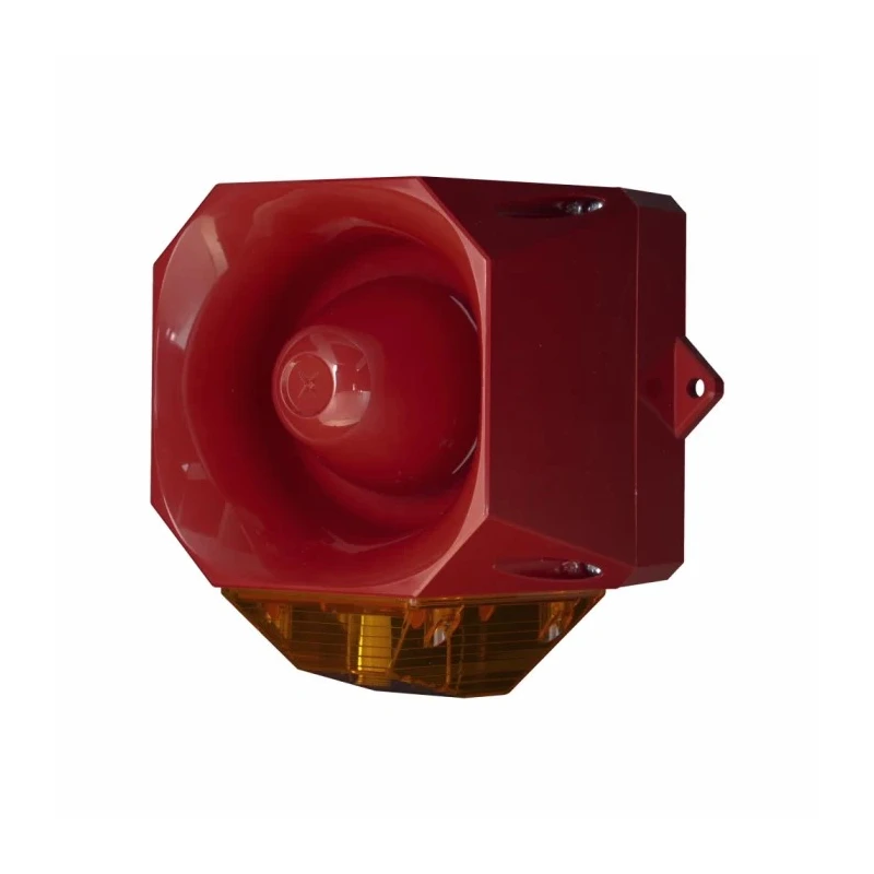 Eaton Amber Sounder-Beacon Combination 230V AC, Wall Mount, 110 dB at 1m, IP66, 32 Tones, LED, ABS Red, 