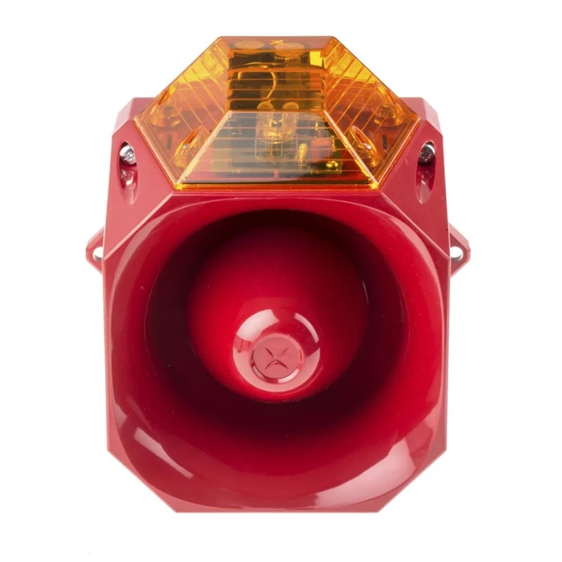 Eaton Amber Sounder-Beacon Combination 230V AC, Wall Mount, 110 dB at 1m, IP66, 32 Tones, LED, ABS Red, 