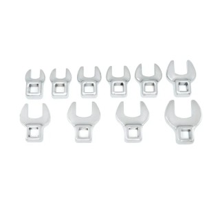 GearWrench 10-Piece Crow Foot Spanner Set, Metric, 10 to 19 mm, Alloy Steel, Chrome Finish 81909