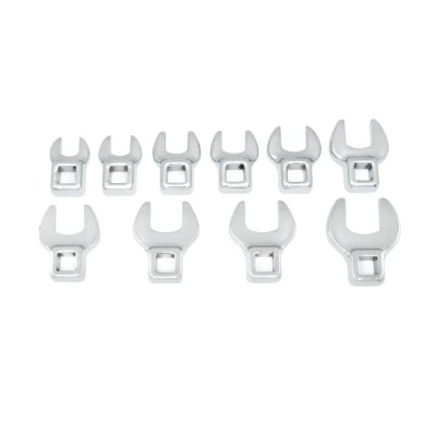 GearWrench 10-Piece Crow Foot Spanner Set, Metric, 10 to 19 mm, Alloy Steel, Chrome Finish 81909