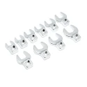 GearWrench 10-Piece Crow Foot Spanner Set, Metric, 10 to 19 mm, Alloy Steel, Chrome Finish 81909