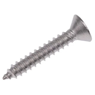 RS PRO Plain Stainless Steel Countersunk Head Self-Tapping Screw, A2 Grade, Pozidriv, 25 mm Length, No. 8, DIN 7982C, 180-695