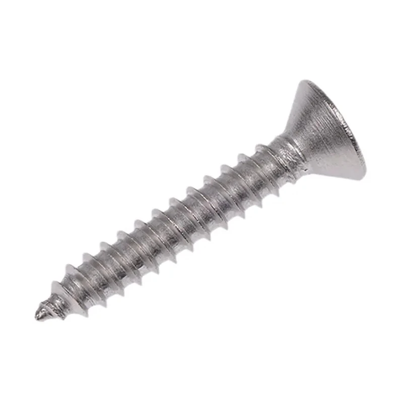 RS PRO Plain Stainless Steel Countersunk Head Self-Tapping Screw, A2 Grade, Pozidriv, 25 mm Length, No. 8, DIN 7982C, 180-695