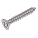 RS PRO Plain Stainless Steel Countersunk Head Self-Tapping Screw, A2 Grade, Pozidriv, 25 mm Length, No. 8, DIN 7982C, 180-695