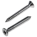 RS PRO Plain Stainless Steel Countersunk Head Self-Tapping Screw, 32 mm Length, Pozidriv, DIN 7982C, A2 Grade, 180-702