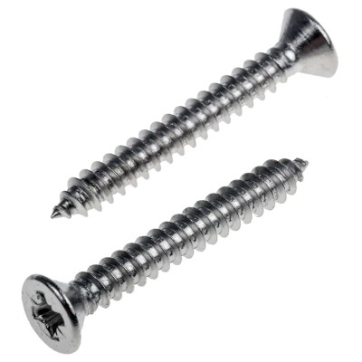 RS PRO Plain Stainless Steel Countersunk Head Self-Tapping Screw, 32 mm Length, Pozidriv, DIN 7982C, A2 Grade, 180-702