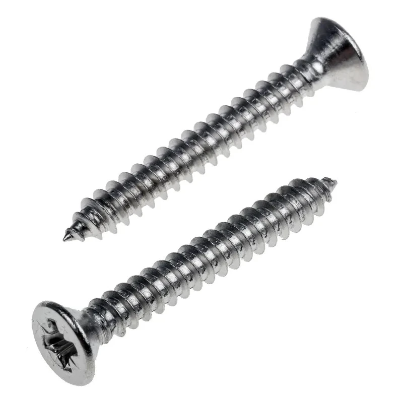 RS PRO Plain Stainless Steel Countersunk Head Self-Tapping Screw, 32 mm Length, Pozidriv, DIN 7982C, A2 Grade, 180-702