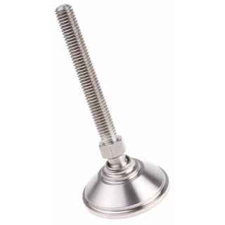 Nu-Tech Engineering Adjustable Foot, Stainless Steel, M8 Thread, 38 mm Base Diameter, 450 kg Static Load, 10° Tilt, A080/002