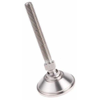 Nu-Tech Engineering Adjustable Foot, Stainless Steel, M8 Thread, 38 mm Base Diameter, 450 kg Static Load, 10° Tilt, A080/002
