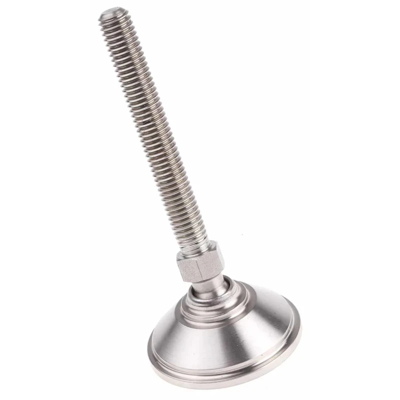 Nu-Tech Engineering Adjustable Foot, Stainless Steel, M8 Thread, 38 mm Base Diameter, 450 kg Static Load, 10° Tilt, A080/002
