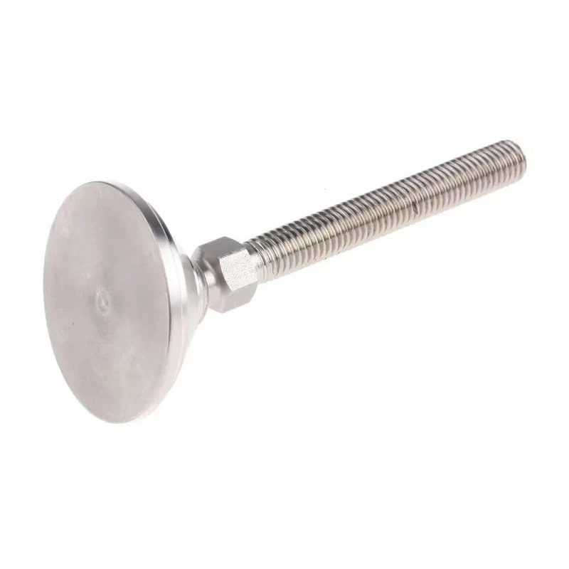 Nu-Tech Engineering Adjustable Foot, Stainless Steel, M8 Thread, 38 mm Base Diameter, 450 kg Static Load, 10° Tilt, A080/002
