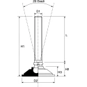 Nu-Tech Engineering Adjustable Foot, Stainless Steel, M8 Thread, 38 mm Base Diameter, 450 kg Static Load, 10° Tilt, A080/002