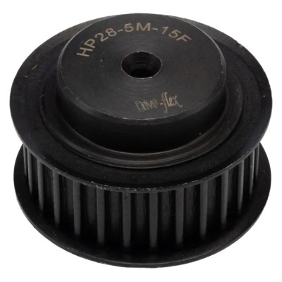 RS PRO Timing Belt Pulley 28 Teeth, Steel, 15mm Belt Width, 5mm Pitch, Pilot Bore PB PULLEY 5M-15MM 28T