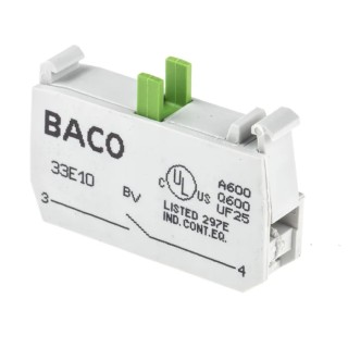 BACO Contact Block 600V 1 NO Screw Terminal BACO Series 33E10