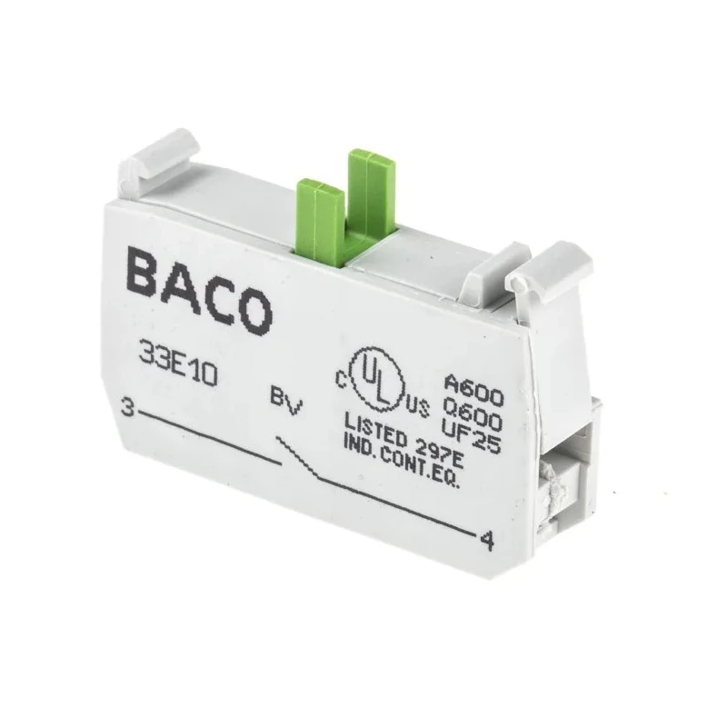 BACO Contact Block 600V 1 NO Screw Terminal BACO Series 33E10